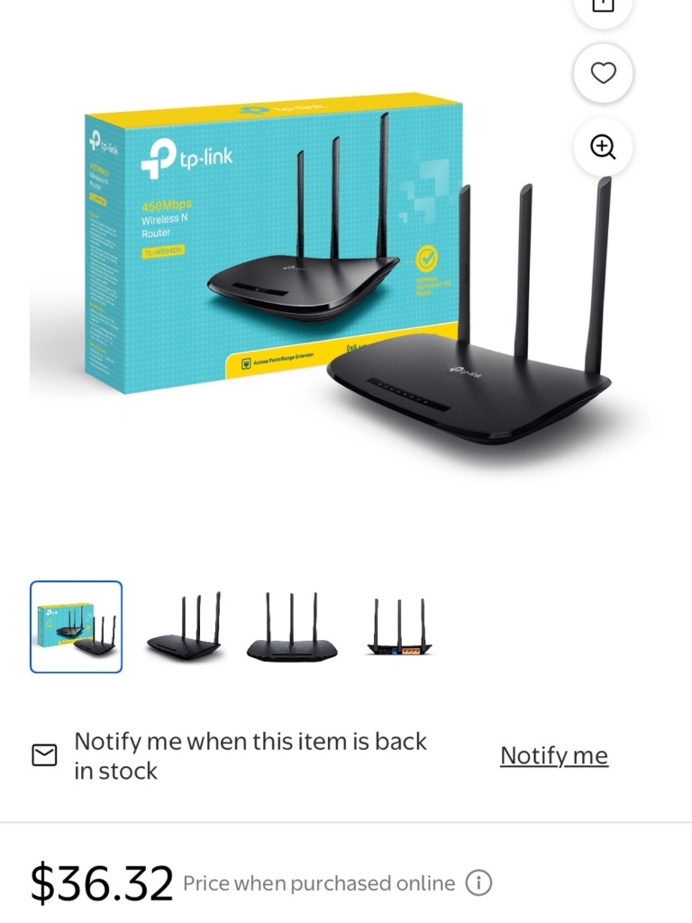 TP-Link Black 3-Antenna Wireless Router